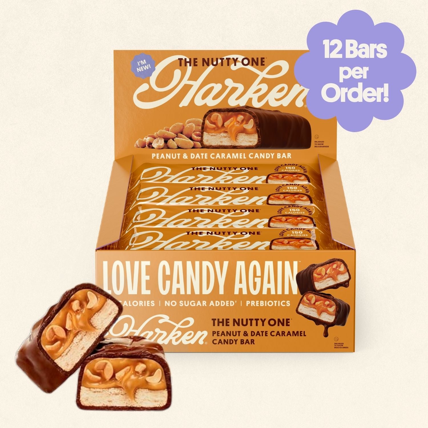 THE NUTTY ONE®: Peanuts & Date Caramel Candy Bars