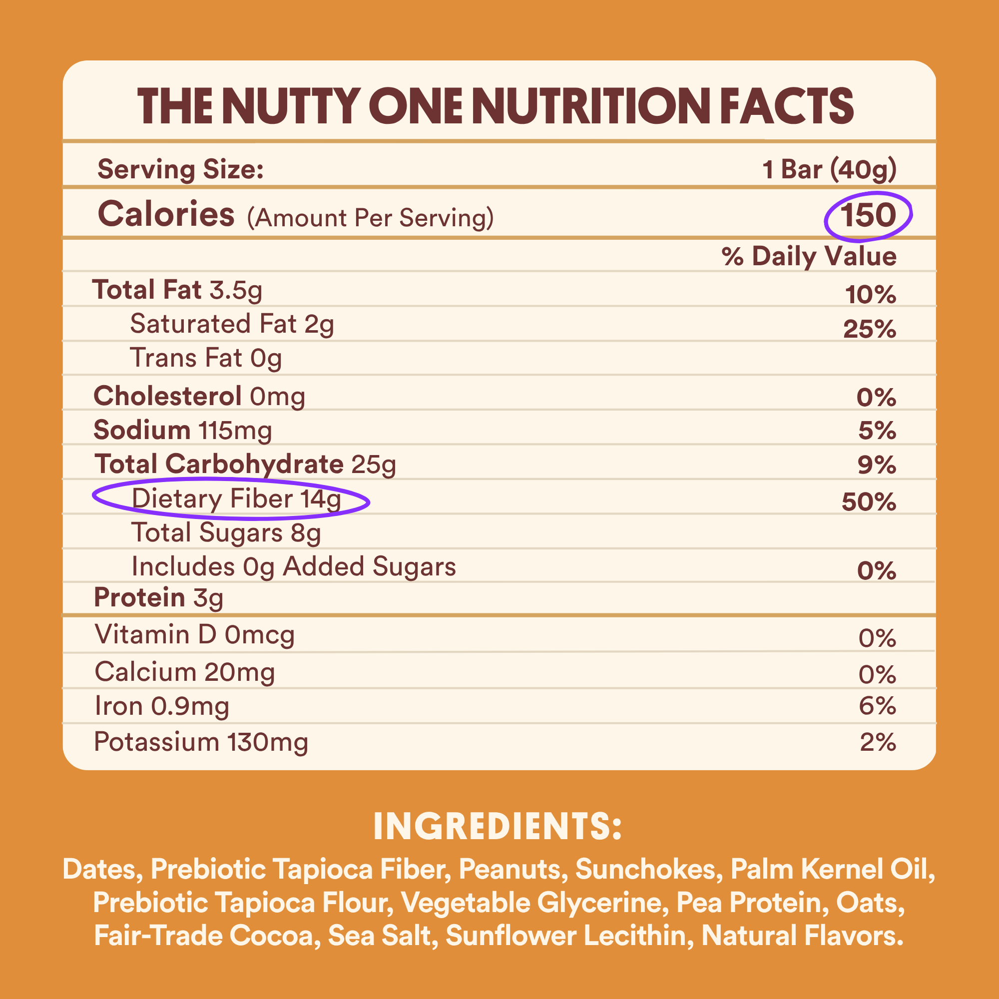 THE NUTTY ONE®: Peanuts & Date Caramel Candy Bars
