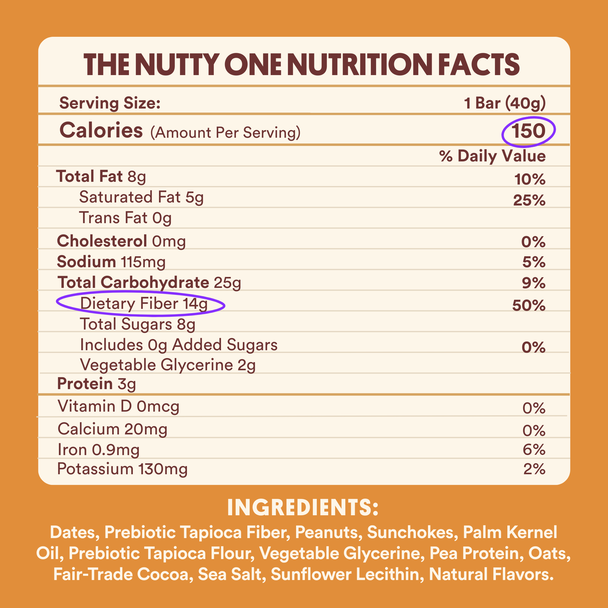 THE NUTTY ONE®: Peanuts & Date Caramel Candy Bars